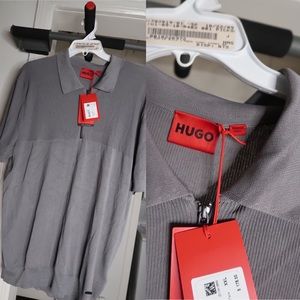 Women’s grey hugo boss shirt zip up XXL